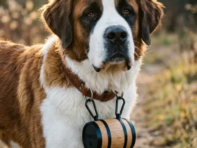Tonneau chien Saint-Bernard
